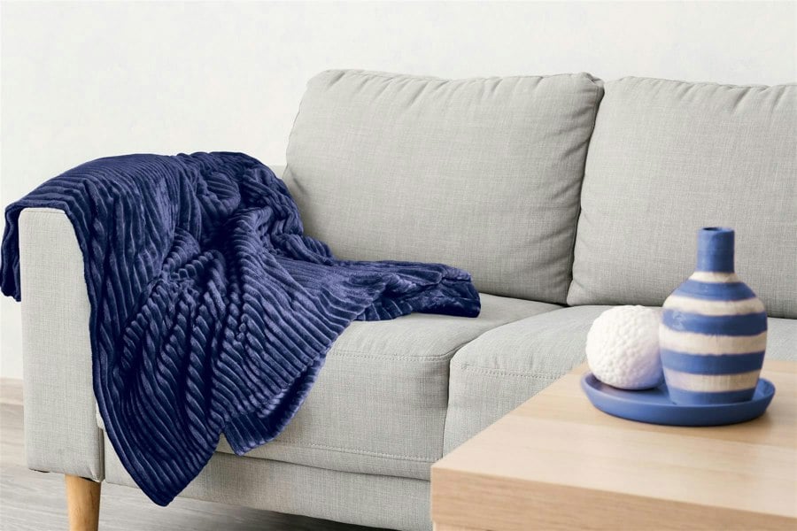 Emma Barclay Dakota Navy Blanket/Throw
