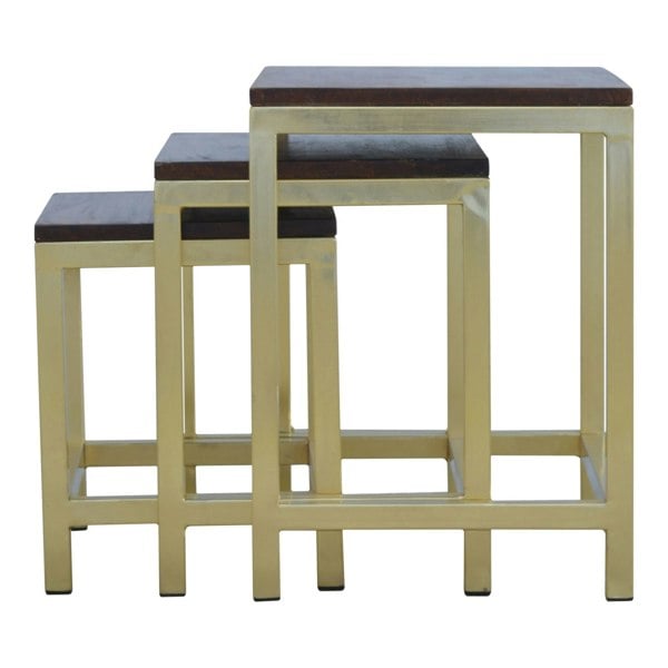 Artisan Furniture Chunky Gold Stool Set of 3