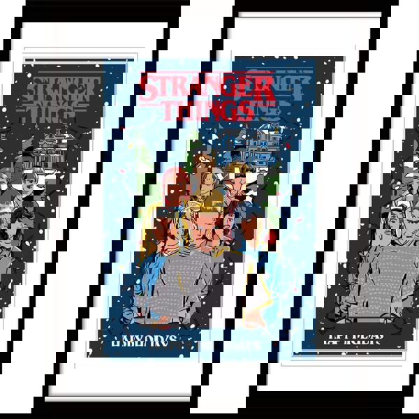 Stranger Things Happy Holidays Framed Poster - Multicoloured - 