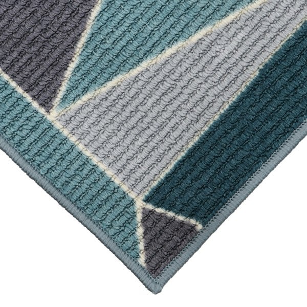 JVL Fiora Machine Washable Doormat and Runner, Duck Egg