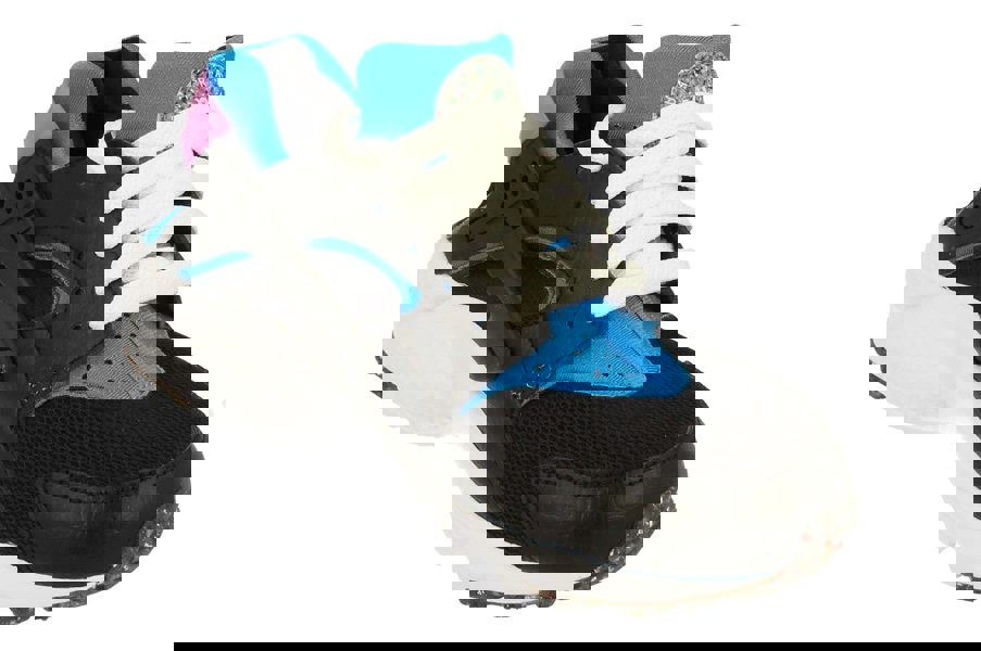 Nike Huarache Run GS E Trainers Dr0166  001 - Black Mint Foam Photo Blue 001 - Photo 3