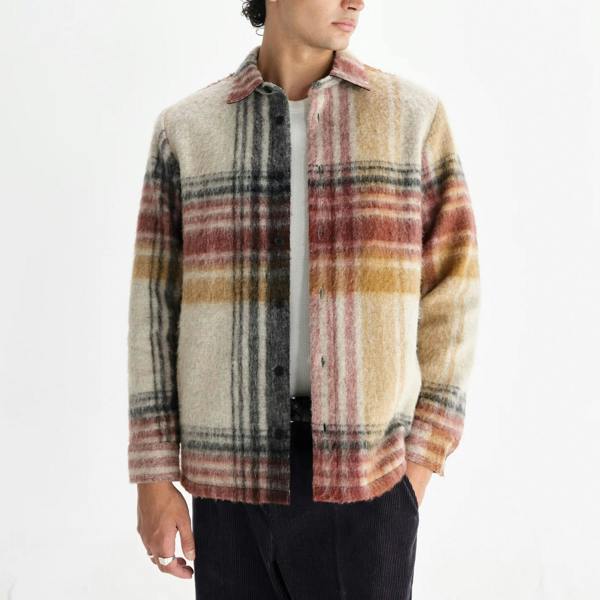 Wax London Nolan Overshirt Wool Blend Check