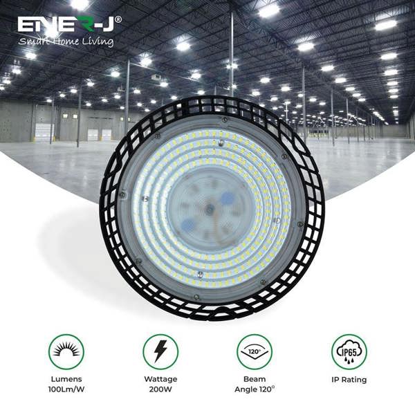 ENER-J 200W ECO UFO Highbay, 20000 Lumens, 6000K