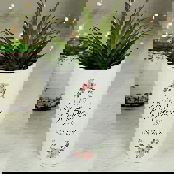 Personalised Memento Company Personalised Abstract Rose Happy Mothers Day Plant Pot