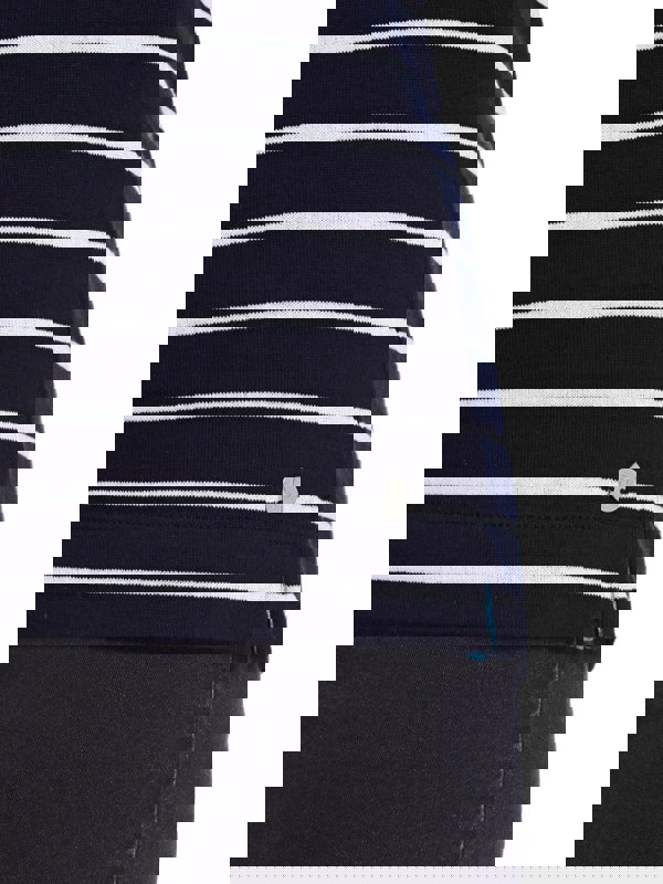 PennyPlain Scoop Neck Striped Top Top - Navy