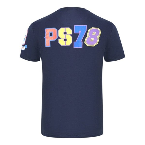 Plein Sport Multi Colour Logos T-Shirt - Navy Blue