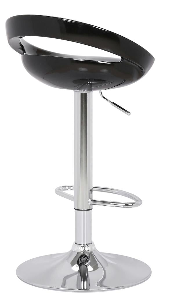Lamboro Sorrento Swivel Breakfast Bar Stool, Chrome Stem, Height Adjustable Swivel Gas Lift, Home & Kitchen Plastic Barstool, Black