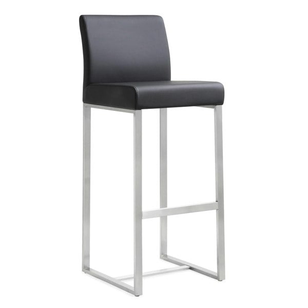 Furniture Edit Denmark Black Stainless Steel Barstool Set of 2