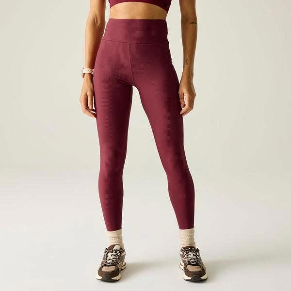 Dare 2B Womens/Ladies Hustle Ribbed Leggings - Tibetan Red - 