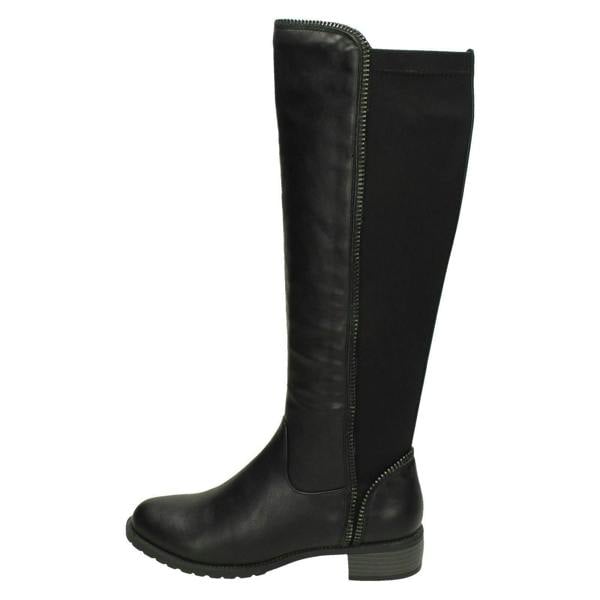 Spot On Ladies Spot On Mid Heel Calf Boots F50868