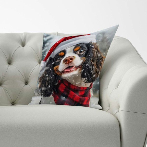 Warren Reed Christmas Cavalier King Charles Spaniel Cushion