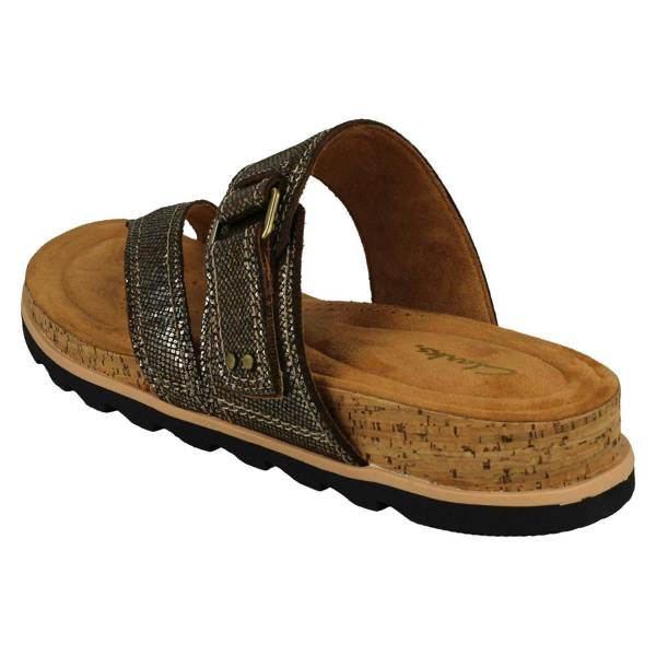 Clarks Ladies Clarks Strappy Toe Post Wedge Heeled Sandals Yacht Beach
