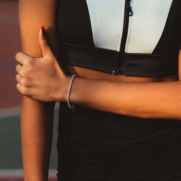 Spero London Round Prong Sterling Silver Tennis Bracelet