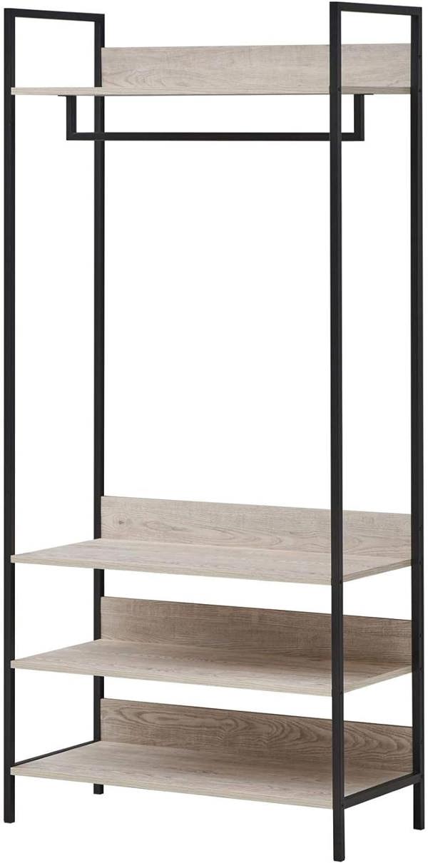 Timber Art Design Zahra Bedroom Double Open Wardrobe 4 Shelves Furniture Storage Cupboard
