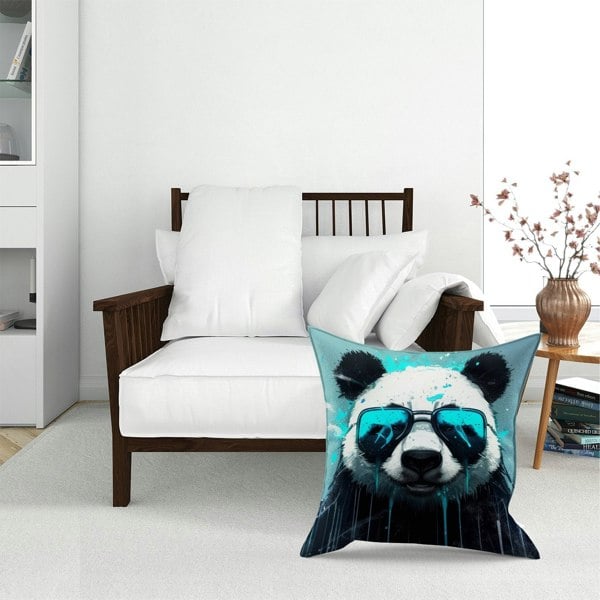 Warren Reed Panda With Blue Glasses Splashart Floor Cushion