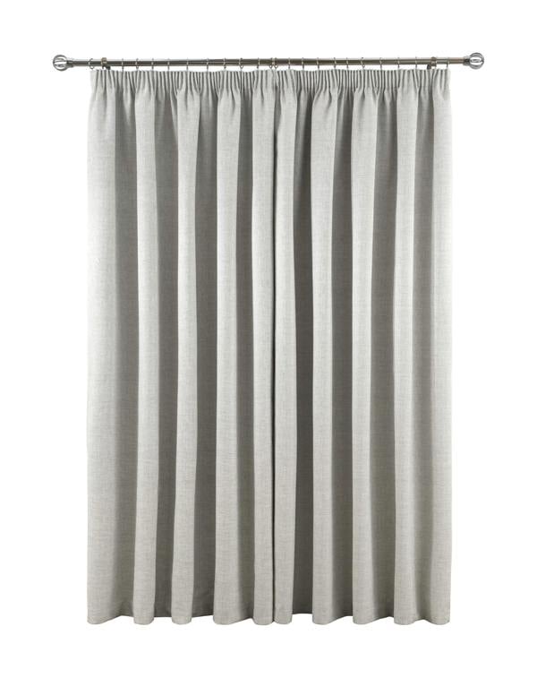 Smart Living Textured Rib Weave Boutique Pencil Pleat Curtain - Grey