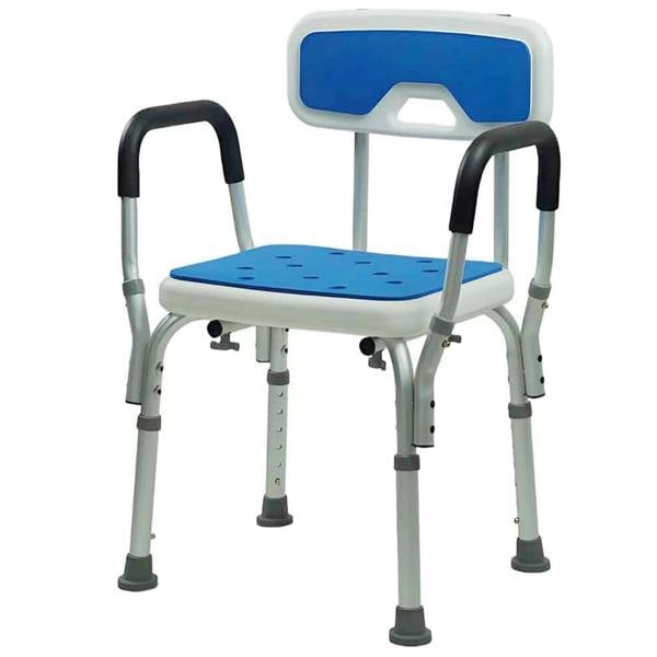 Gr8 Home EVA Padded Shower Chair Adjustable Bath Seat Senior Disabled 120kg With Arms Aid
