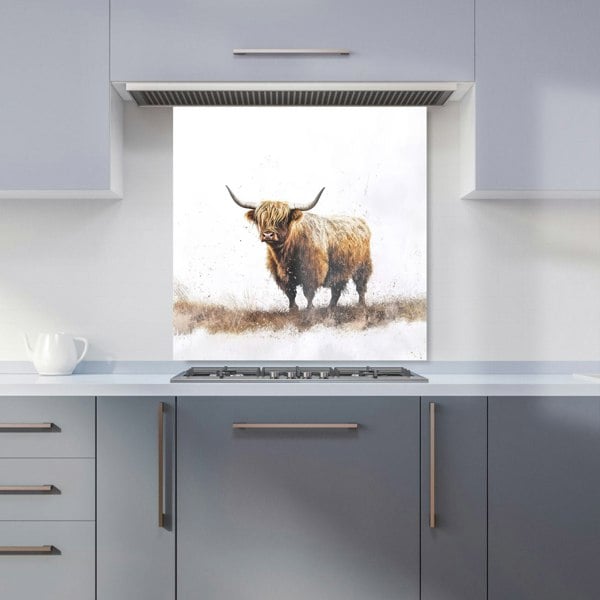 Warren Reed - Designer Highland Cow Watercolour Kitchen Splashback