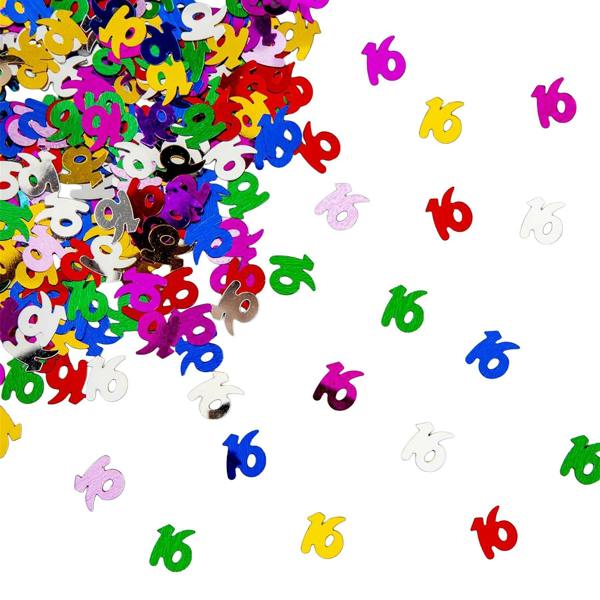16th Birthday Multicolour Foil Metallic Confetti Party Decoration Pack for Table Tops and Displays image 6