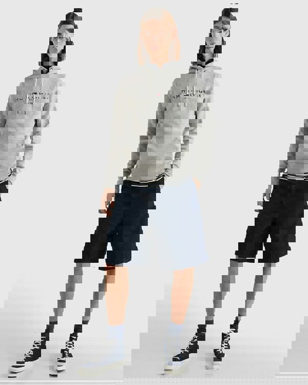 Tommy Hilfiger Mens Core Tommy Logo Hoodie - Cloud Heather