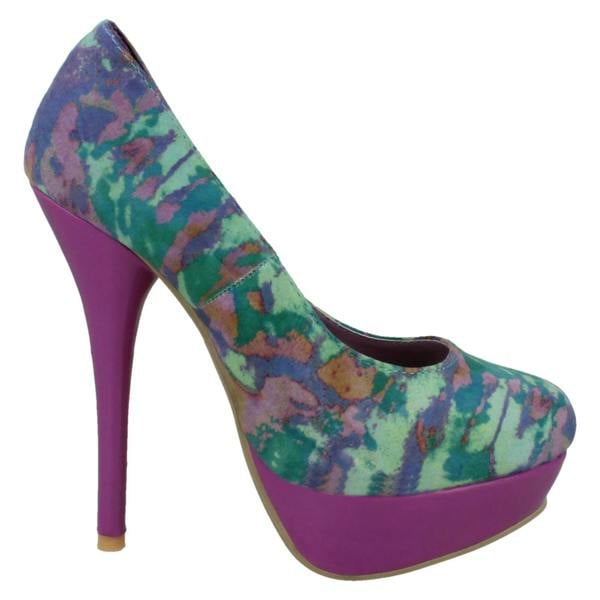 Spot On Ladies Spot On Heeled Platform Court Shoe