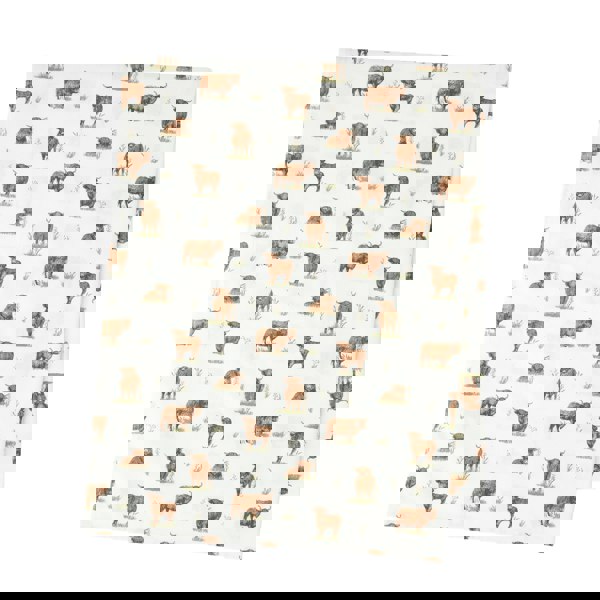 Catherine Lansfield Angus Highland Cow Cotton Table Cloth Natural