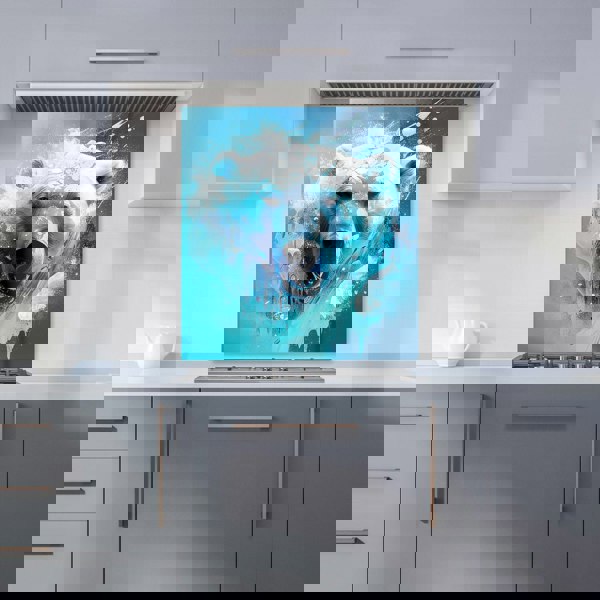 Warren Reed - Designer Polar Bear Face Splashart Kitchen Splashback