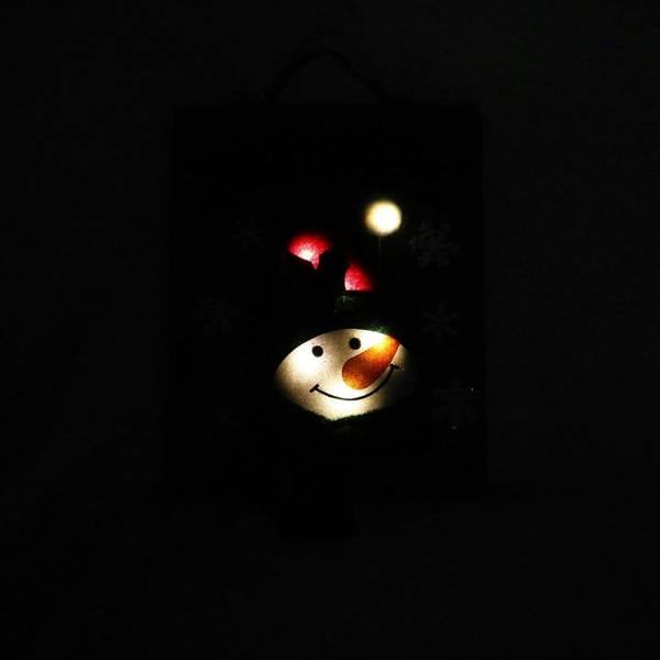 30cm Christmas Home Decoration Battery Operated Snowman Wooden Frame Wall Decoration with Warm White Bulbs image 7