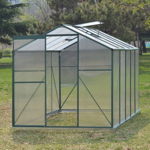 Livingandhome Large Aluminium Hobby Greenhouse and Window Opening Living and Home 