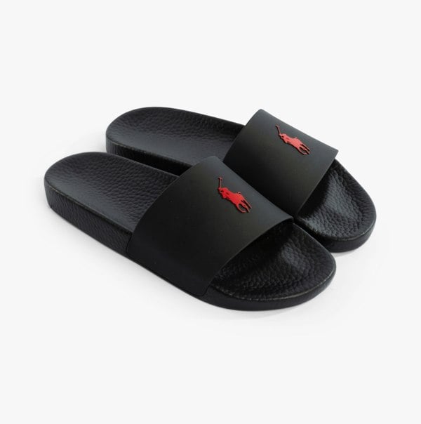 Polo Ralph Lauren POLO SLIDE Mens Sandals Black/Red