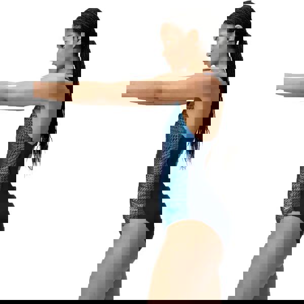 Blue snakeskin Speedo Digital Placement Medalist Swimsuit with black straps