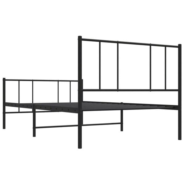 Berkfield Metal Bed Frame with Headboard and Footboard Black 90x200 cm