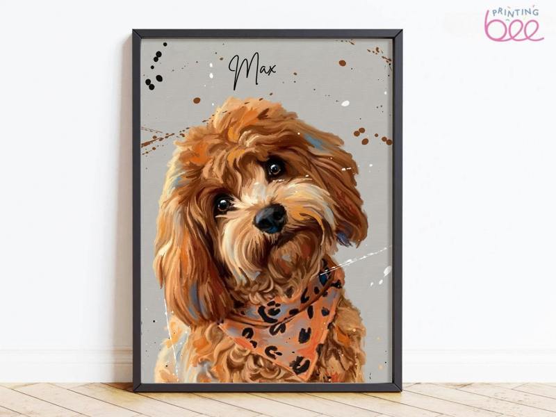 Custom Splatter Paint Dog Portrait