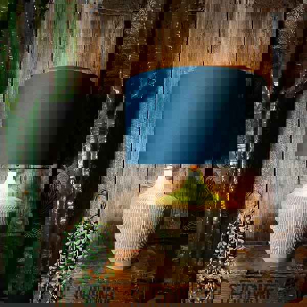 Love Frankie petrol cotton lampshade lamp