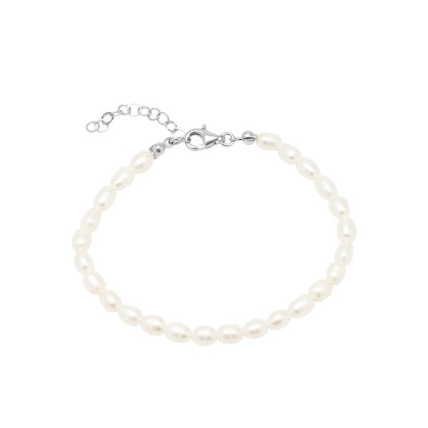 Spero London Natural Freshwater Real Seed Pearl Strand Bracelet