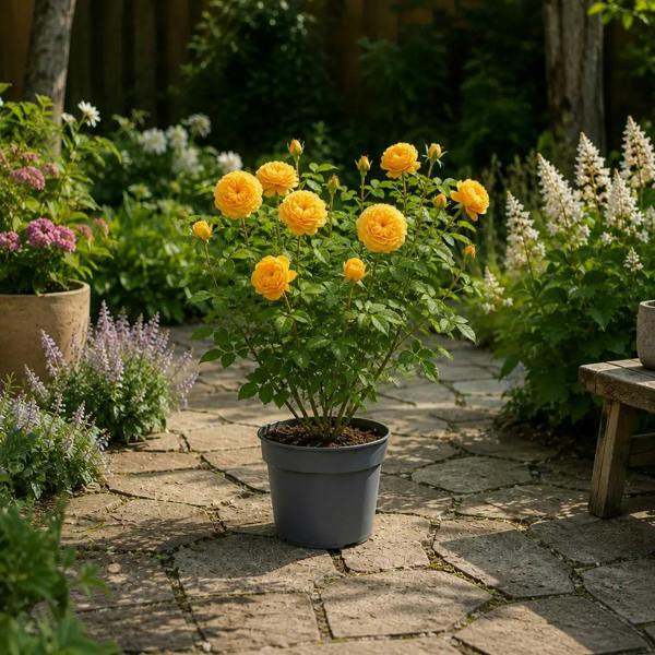 3L Golden Wedding Yellow Rose Bush - Beautiful Flowering Plant Gift