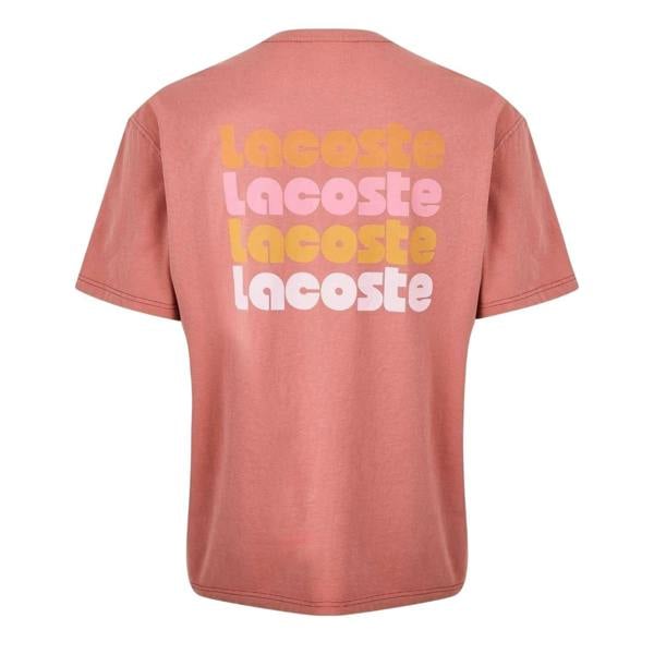 Lacoste Mens Effect Ombr Print T-Shirt - Red - 