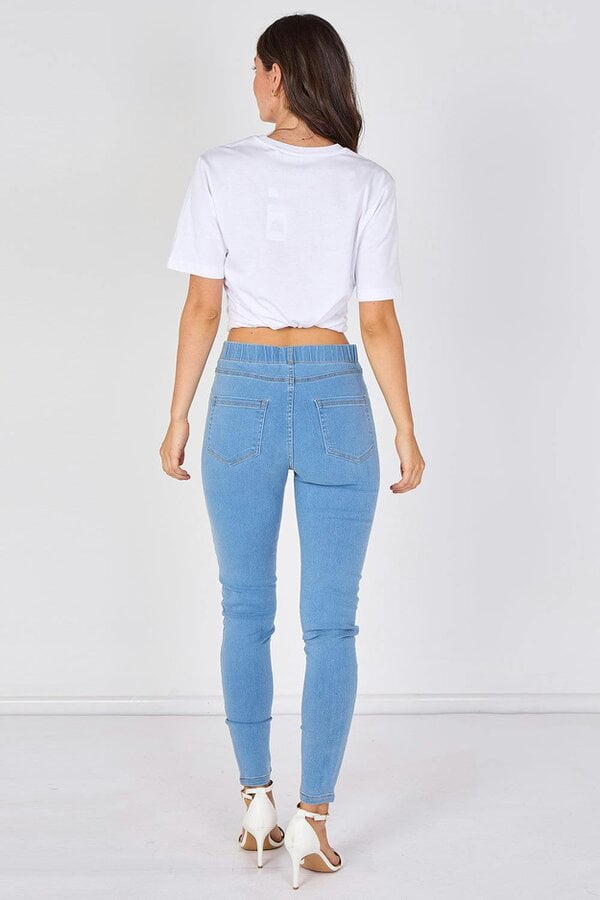 Elaina Fashion Light Wash Stretch Denim Jeggings