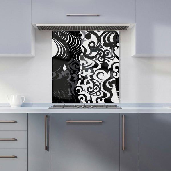 Warren Reed - Designer Black Grey Abstract Kitchen Splashback