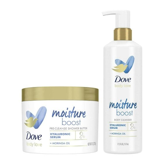 Dove Body Love Moisture Duo Hyaluronic Acid Cleanser & Moringa Shower Butter