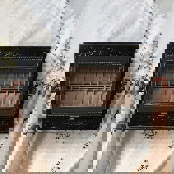 Rafaelo Mobilia Double Layer 12 Slot Watch Box Black