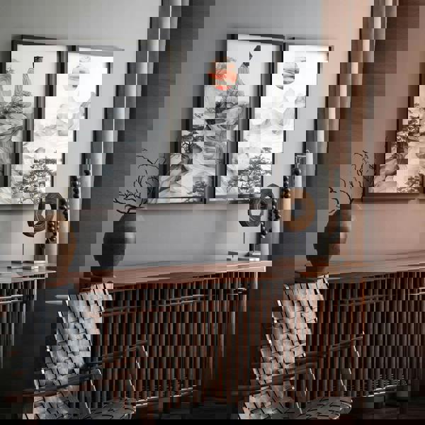 Modern Artwork For Living Room | Set of 2 Asian Inspired Wall art Prints