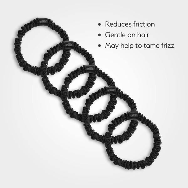 Silver Cloud Beauty Silver Cloud Skinny Hair Scrunchie Black 5 Pack