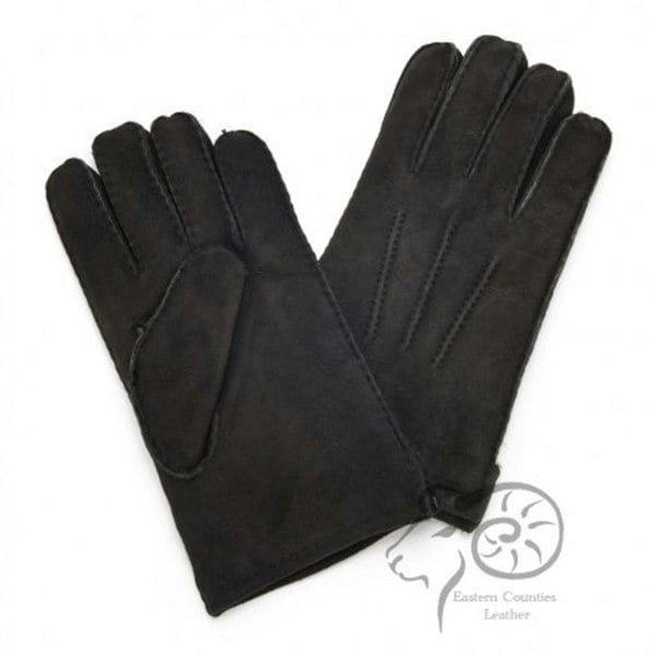 Eastern Counties Leather Womens/Ladies 3 Point Stitch Detail Sheepskin Gloves - Black