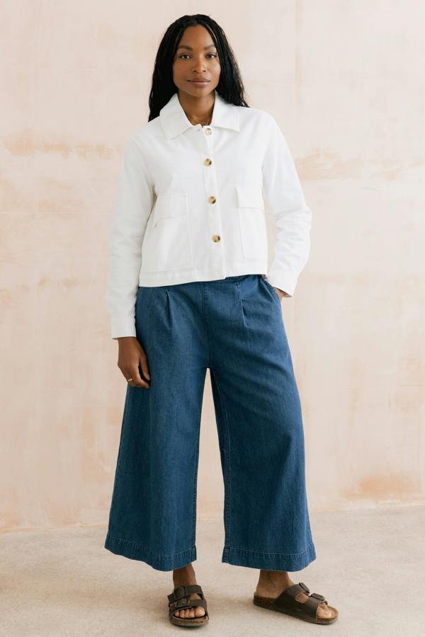 Lily & Me Effie Stretch Cotton Twill Jacket White