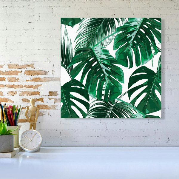 Warren Reed Tropical Jungle Leaf Pattern Canvas