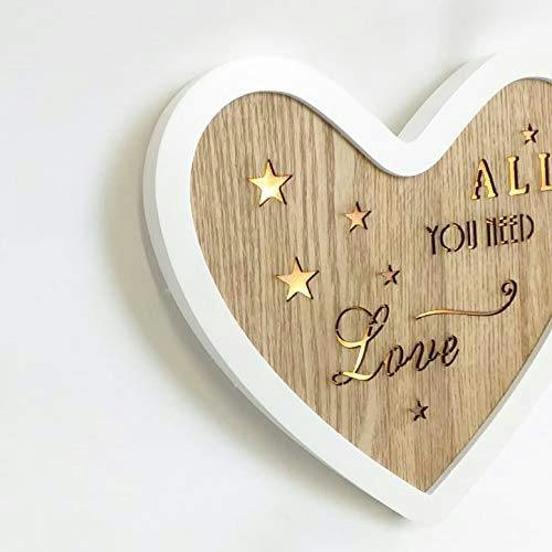 White Wooden Heart LED Table Top Decoration for Christmas and Home Display image 5
