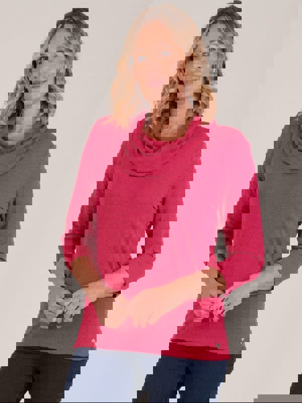 PennyPlain Cowl Neck Top - Fuchsia