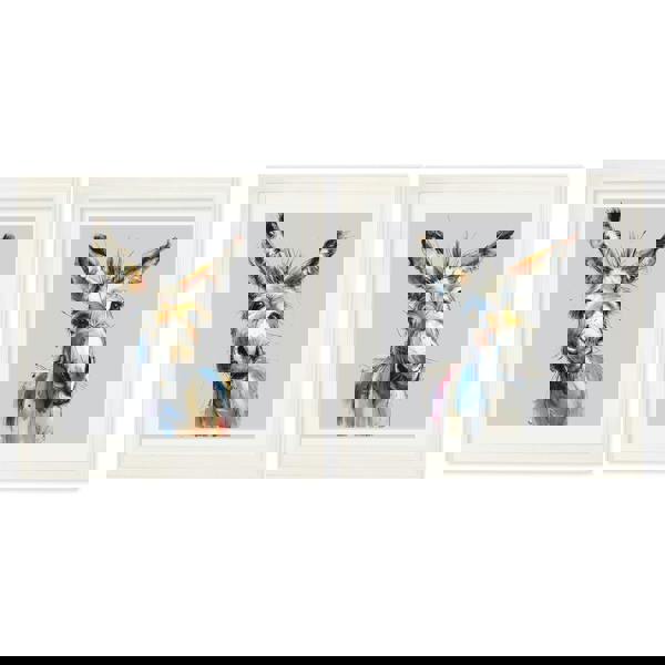 Exceptional Art Donkey Jack & Jennet Cosy Sketch - Cream Hurstwood square frame