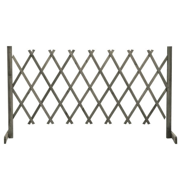 Berkfield Garden Trellis Fence Grey 150x80 cm Solid Firwood